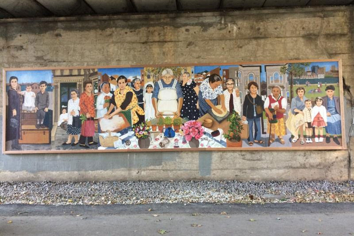 Immigrant Grandmothers, a mural by the Mayor's Mural Crew, in East Boston served as an inspiration for Stephanie. Image courtesy City of Boston. 